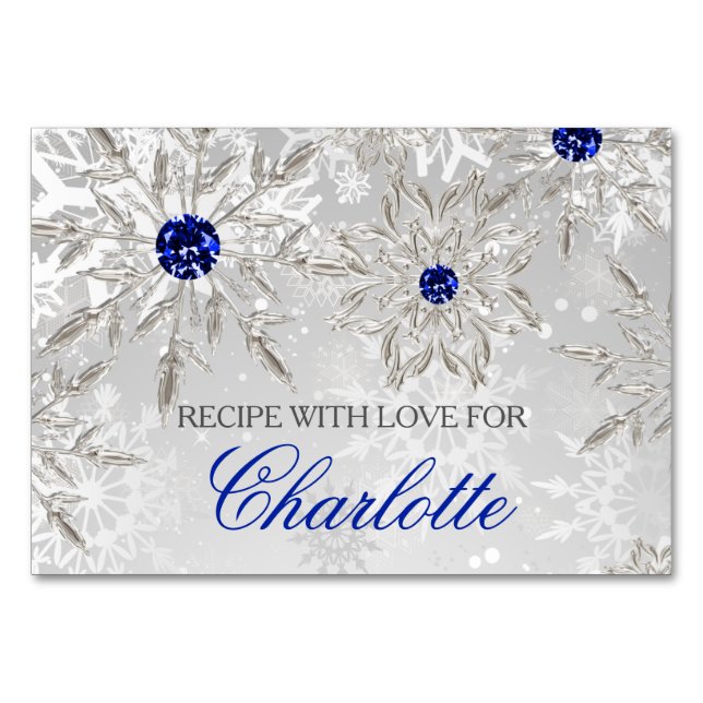 Tarjeta de receta de la ducha de novia Royal Blue  (Anverso)