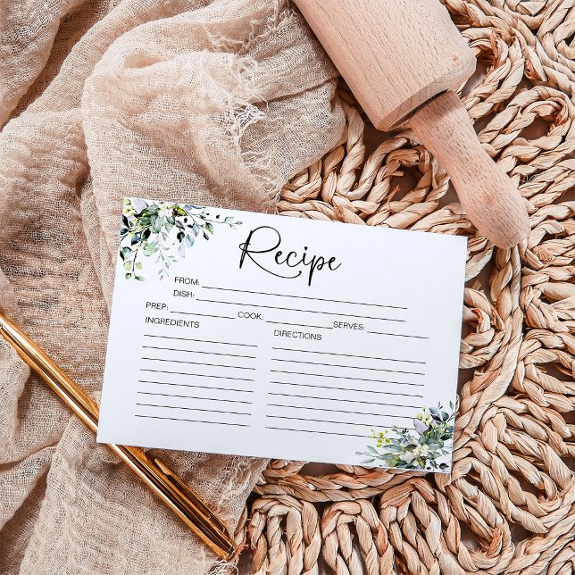 Tarjeta de receta de la ducha de novia verde (Subido por el creador)