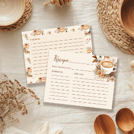 Tarjeta de receta de la ducha nupcial de café Love