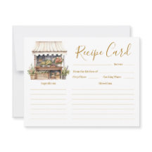 Tarjeta de receta de la ducha nupcial de la tienda