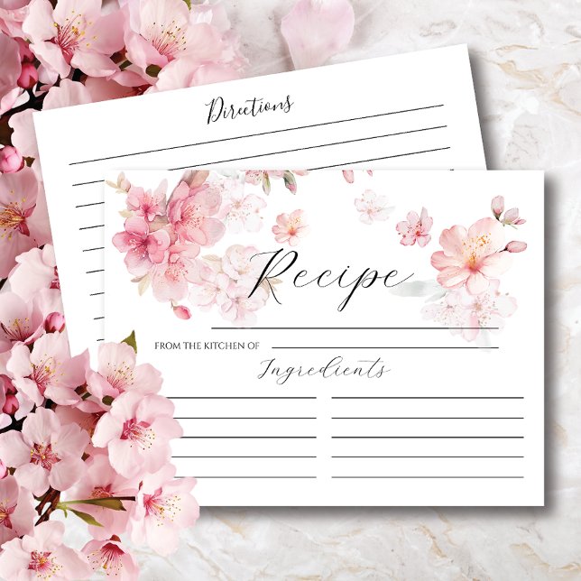 Tarjeta de receta de la ducha nupcial floral de fl (Subido por el creador)