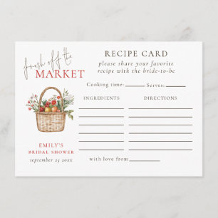 Tarjeta de receta de la ducha nupcial Fresh Off Th