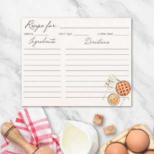 Tarjeta de receta de la familia Baking Food ilustr