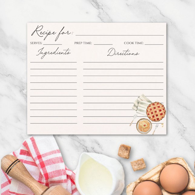 Tarjeta de receta de la familia Baking Food ilustr (In situ)