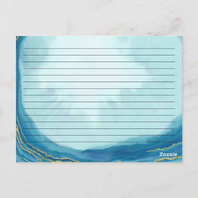 Tarjeta de receta de la familia Bridal Shower Blue (Reverso)