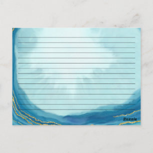 Tarjeta de receta de la familia Bridal Shower Blue