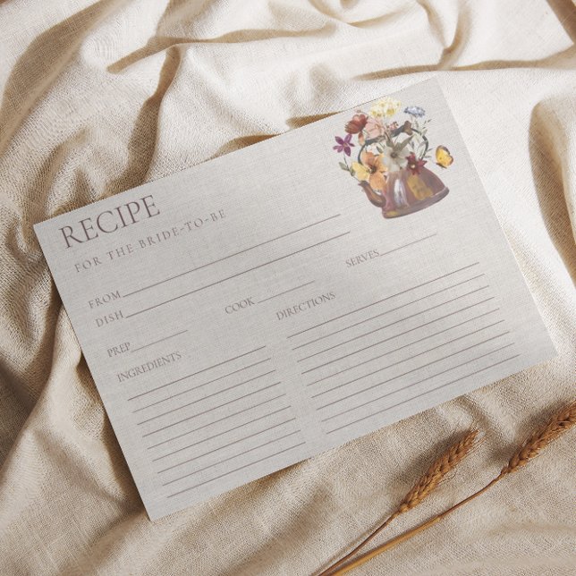 Tarjeta de receta de la fiesta de té de novia de f (Subido por el creador)