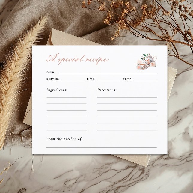 Tarjeta de receta de la fiesta del té de la boda (Subido por el creador)