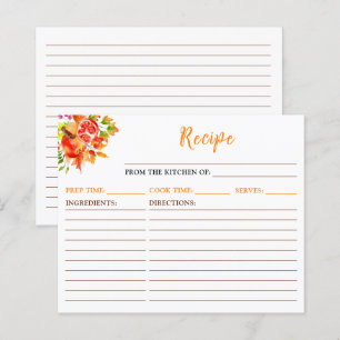 Tarjeta de Receta de la Recolección de la Recolecc