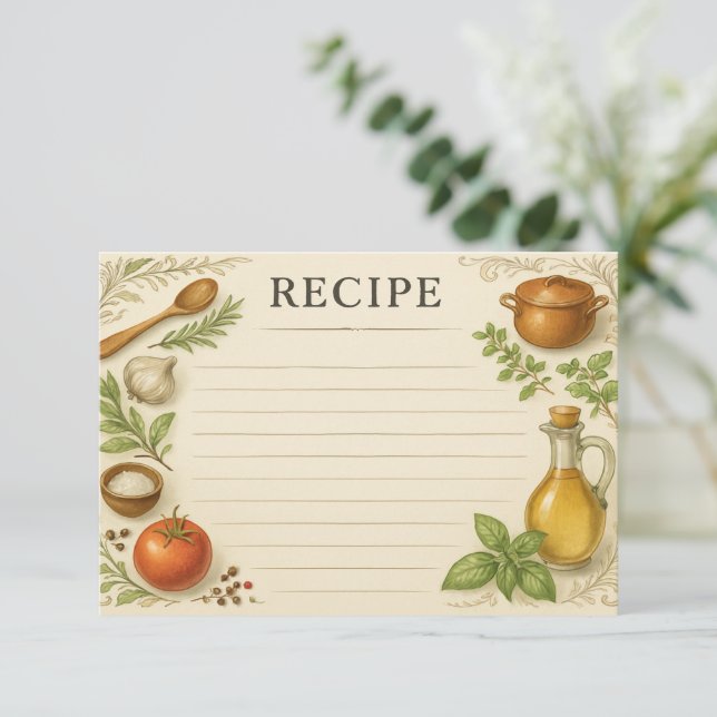 Tarjeta de Receta de la Toscana (Anverso de pie)