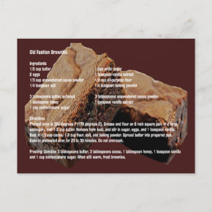 Tarjeta de receta de la vieja moda Brownies
