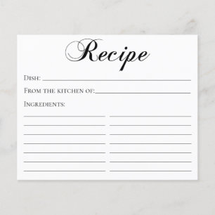 Tarjeta de Receta de Letra Elegante