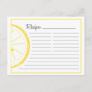 Tarjeta de receta de limón
