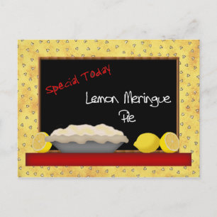 Tarjeta de receta de limón Meringue Pie
