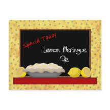 Tarjeta de receta de limón Meringue Pie