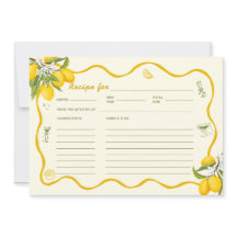 Tarjeta de Receta de Limón para Desayuno de Novia 
