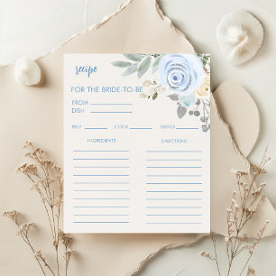 Tarjeta de receta de lluvia de novia de invierno