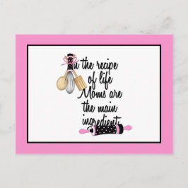 Tarjeta de receta de mamá rosa y negro