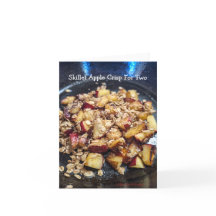 Tarjeta de receta de manzana crujiente en sartén