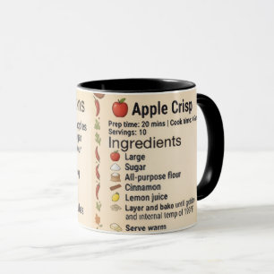 Tarjeta de Receta de Manzana Crujiente Taza de Reg