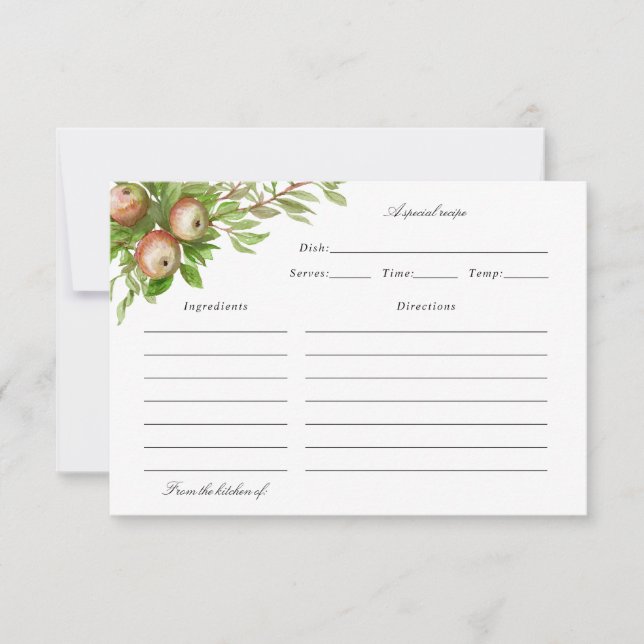 tarjeta de receta de manzanas acuáticas (Anverso)