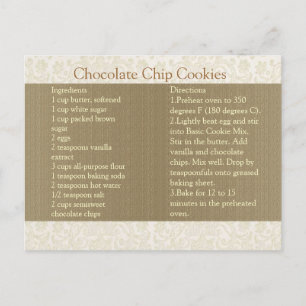 Tarjeta de receta de marfil-encaje