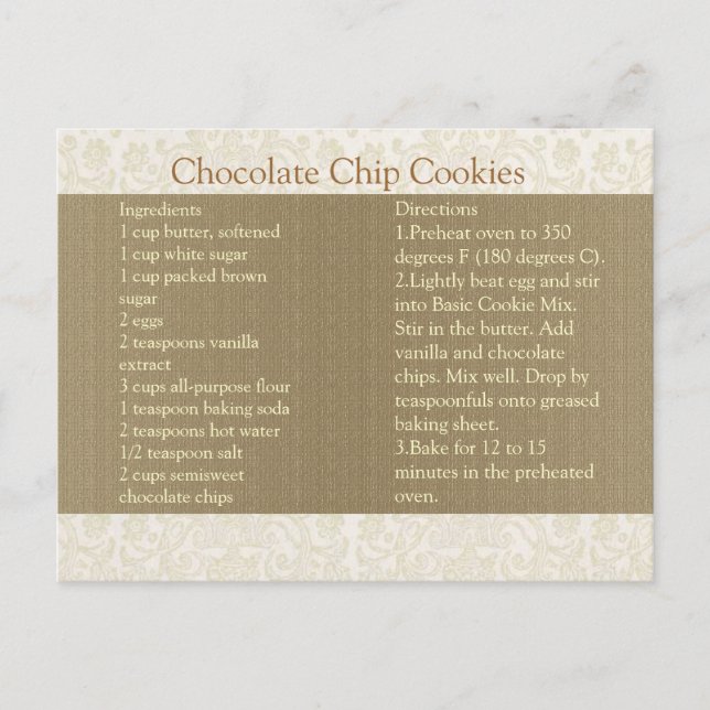 Tarjeta de receta de marfil-encaje (Anverso)