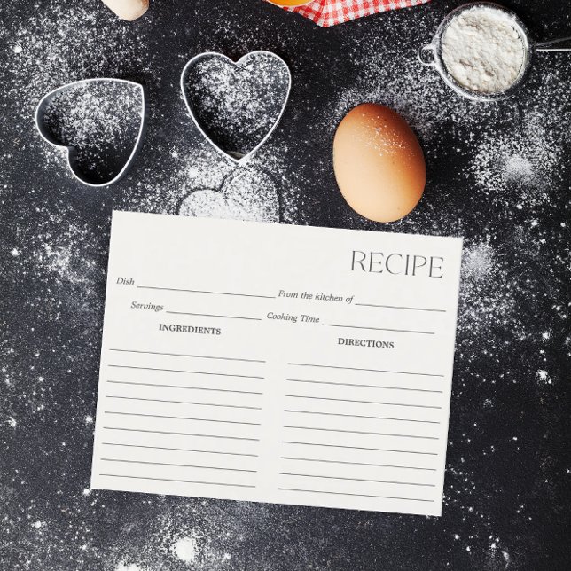 Tarjeta de receta de marfil minimalista (Subido por el creador)