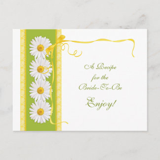 Tarjeta de receta de margarita verde amarillo para