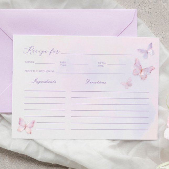 Tarjeta de receta de mariposa para ducha de novia (Subido por el creador)