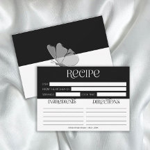 Tarjeta de receta de mariposa para tipografía Mini