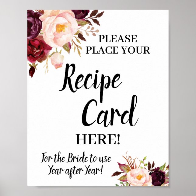 Tarjeta de receta de Marsala Place Señal de Desped (Frente)