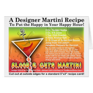 Tarjeta de receta de Martini de Halloween de Sangr