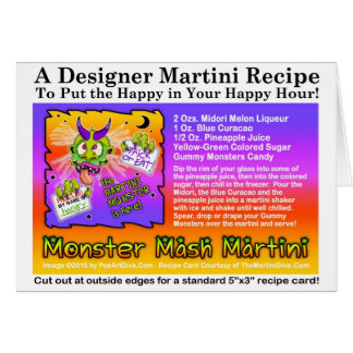Tarjeta de receta de Martini de Monster Mash de Ha