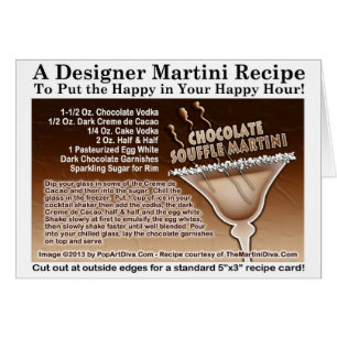 Tarjeta de Receta de Martini de Soufflé de Chocola