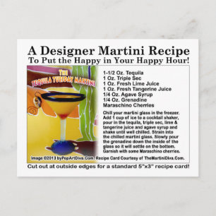 Tarjeta de receta de Martini del Martes de Tequila