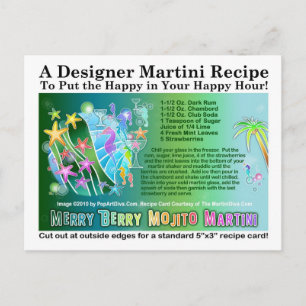 Tarjeta de Receta de Martini Mojito de Frutas Trop