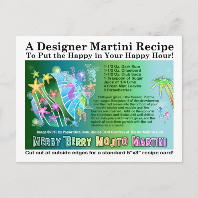Tarjeta de Receta de Martini Mojito de Frutas Trop (Anverso)