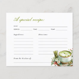 Tarjeta de receta de Matcha Perfecto para Despedid