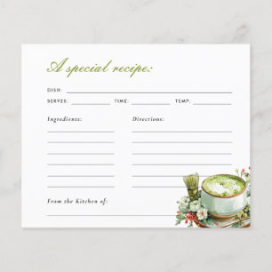 Tarjeta de receta de Matcha Perfecto para Despedid