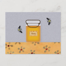 Tarjeta de receta de miel y abejas