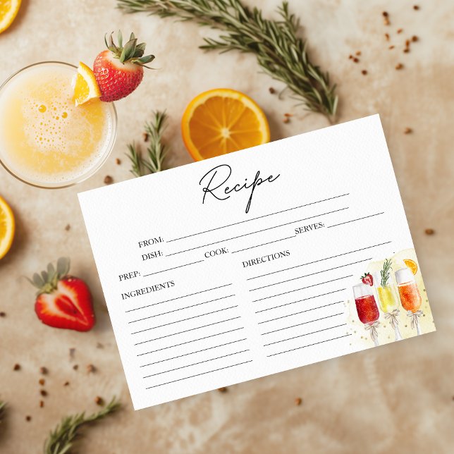 Tarjeta de Receta de Mimosa para Despedida de Solt (Subido por el creador)