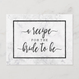 Tarjeta de receta de moda de ducha con leche de má