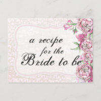 Tarjeta de receta de Moda floral de novias Shabby