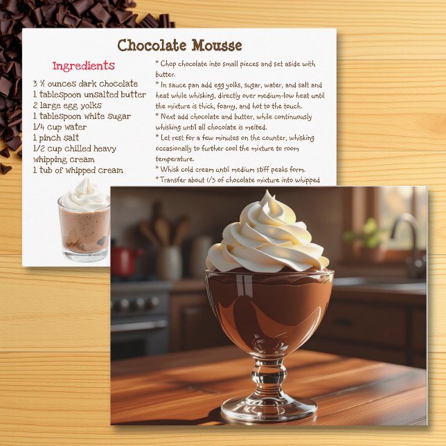 Tarjeta de Receta de Mousse de Chocolate (Subido por el creador)