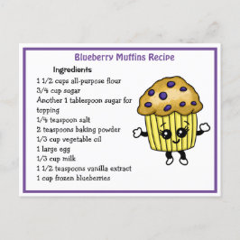 Tarjeta de receta de Muffins de Blueberry