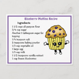 Tarjeta de receta de Muffins de Blueberry