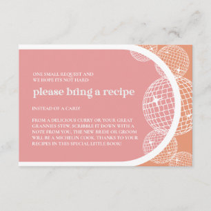 TARJETA DE RECETA DE naranja PINK Retro Disco Noda