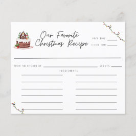 Tarjeta de receta de Navidades caprichosos de colo