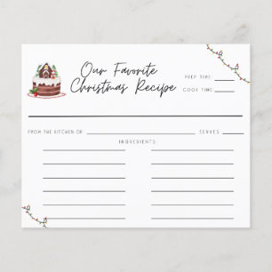 Tarjeta de receta de Navidades caprichosos de colo